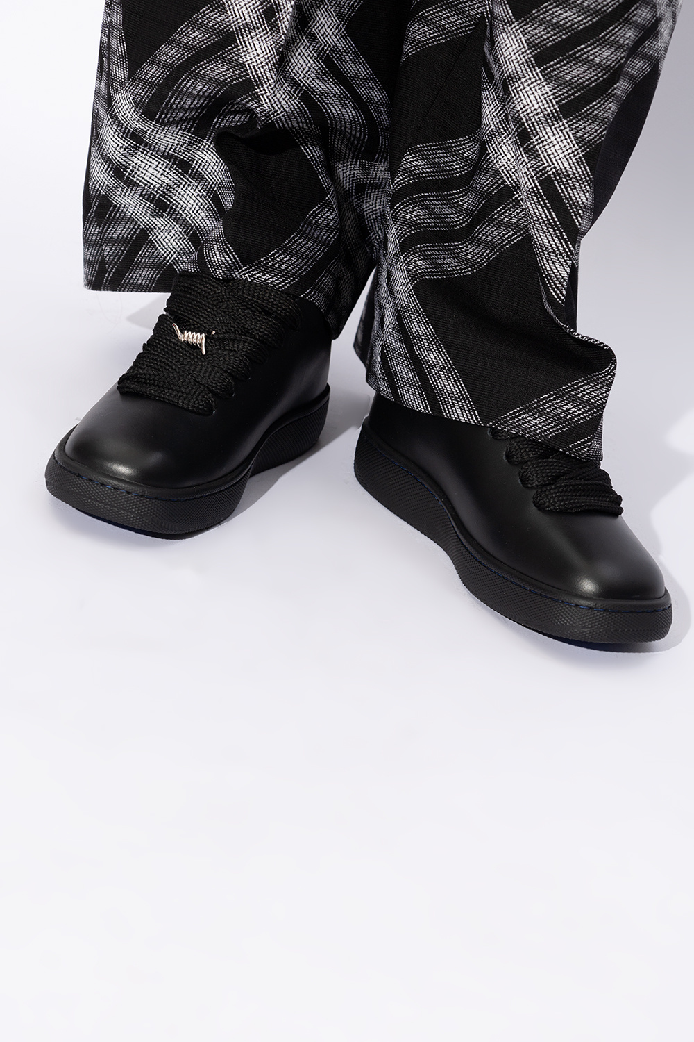 BURBERRY｜SNEAKERS (Leather Box Sneakers (8083384)) Burberry Brown Leather Box Sneakers Burberry